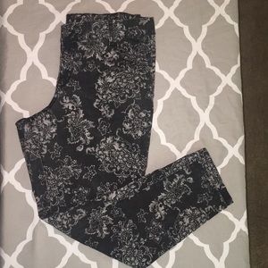 Lane Bryant Floral Skinny Jeans Size 18